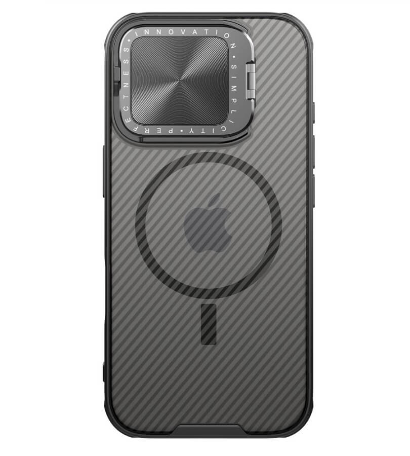 Magsafe Калъф за iPhone 16 Pro, Nillkin CamShield Prop Case, Черен (3)