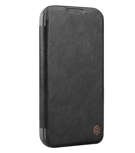 Кожен Калъф с Джобове за iPhone 16 Pro Max, Nillkin Qin Prop Leather Case, Черен (2)