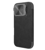 Кожен Калъф с Джобове за iPhone 16 Pro, Nillkin Qin Prop Leather Case, Черен (4)