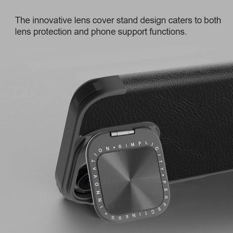 Кожен Калъф с Джобове за iPhone 16 Pro, Nillkin Qin Prop Leather Case, Черен (6)