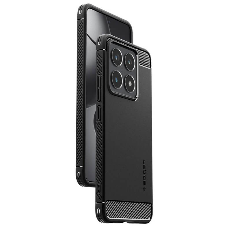 Противоударен Калъф за Xiaomi 14T, Spigen Rugged Armor Case, Черен (8)