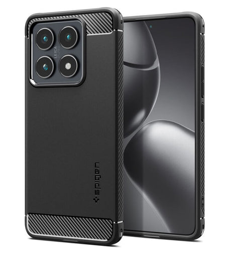 Противоударен Калъф за Xiaomi 14T, Spigen Rugged Armor Case, Черен