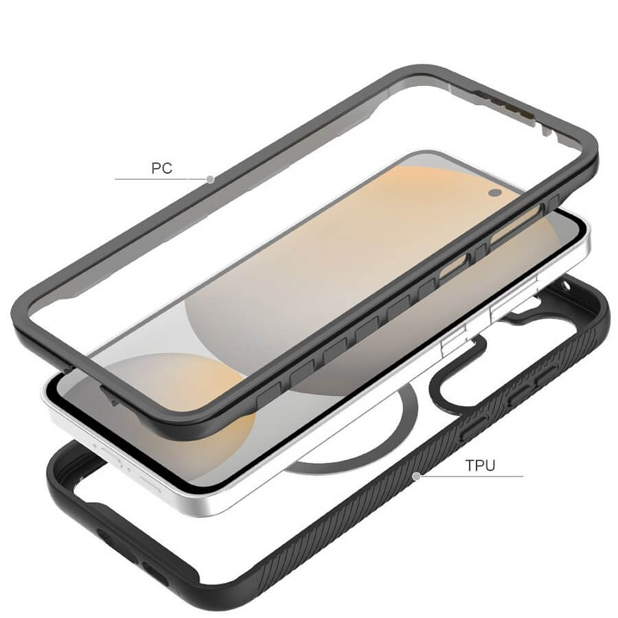 Magsafe Калъф за Samsung S24 FE, Tech-Protect Defense 360 Case, Черен (4)