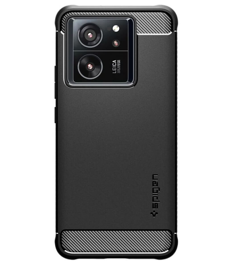 Противоударен Калъф за Xiaomi 13T/ Pro, Spigen Rugged Armor Case, Черен (2)