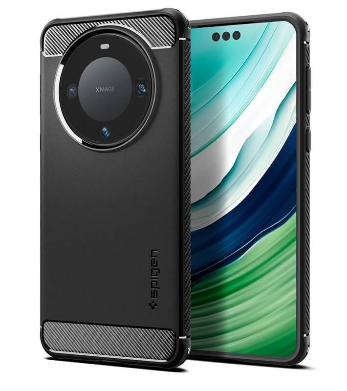 Противоударен Калъф за Huawei Mate 60 Pro, Spigen Rugged Armor Case, Черен