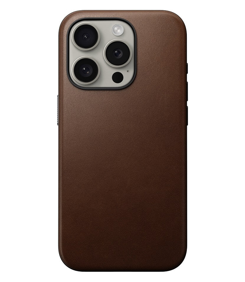 Magsafe Калъф от Естествена Кожа за iPhone 15 Pro, Nomad Modern Leather Case, Кафяв