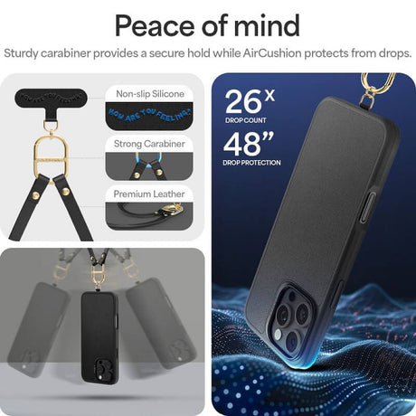 Magsafe Кожен Калъф с Връзки за iPhone 16 Pro Max, Spigen Cyrill Kajuk Classic Charm, Черен (10)