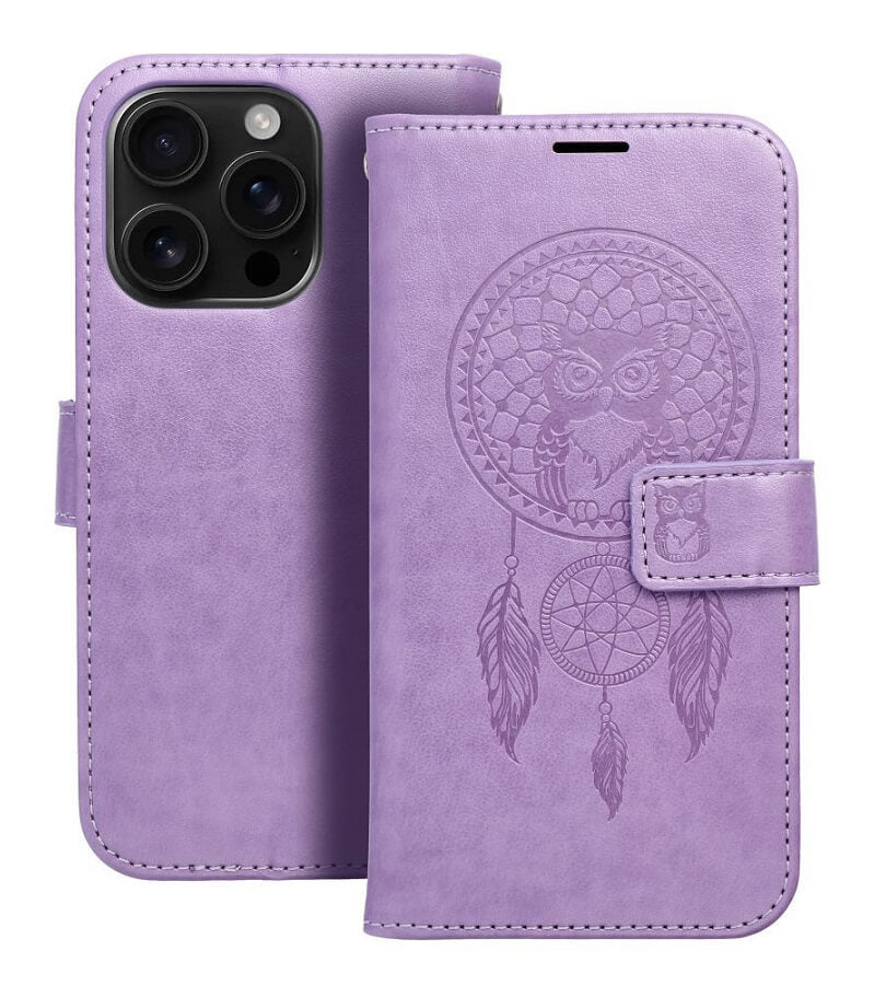 Кожен Калъф за iPhone 16 Pro, Forcell Mezzo Book Case, Лилав