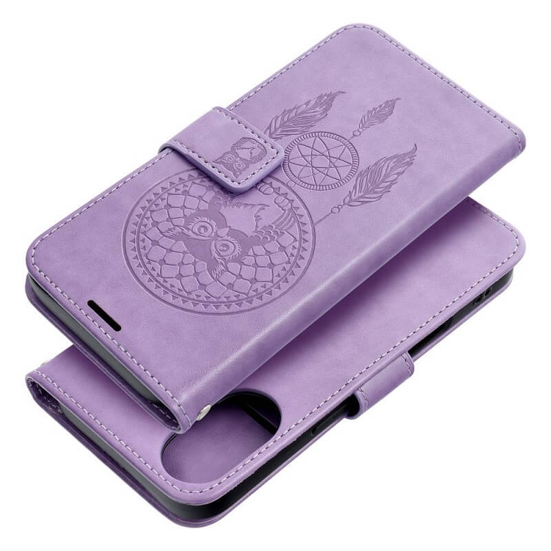 Кожен Калъф за iPhone 16, Forcell Mezzo Book Case, Лилав (3)