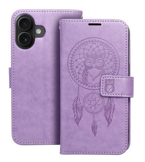 Кожен Калъф за iPhone 16, Forcell Mezzo Book Case, Лилав