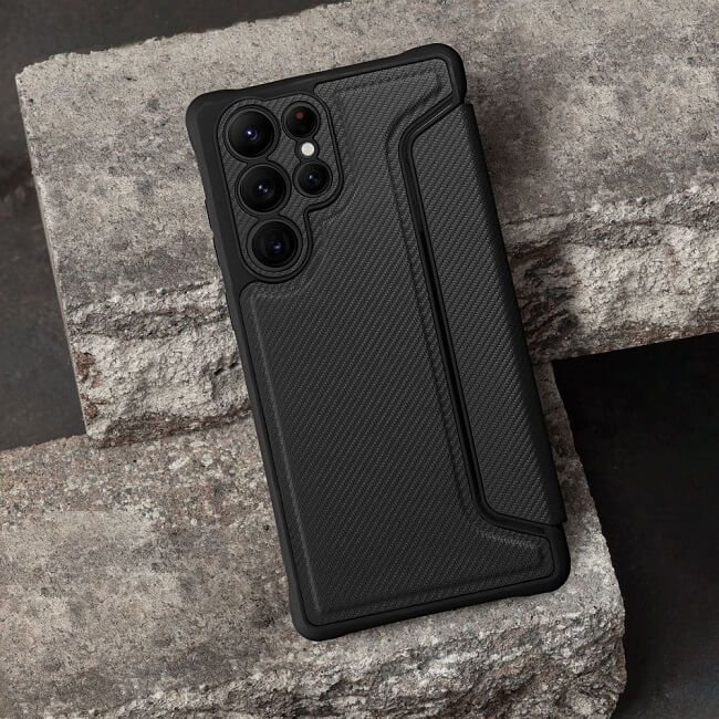 Противоударен Калъф за Samsung A16, Razor Book Case, Черен (6)