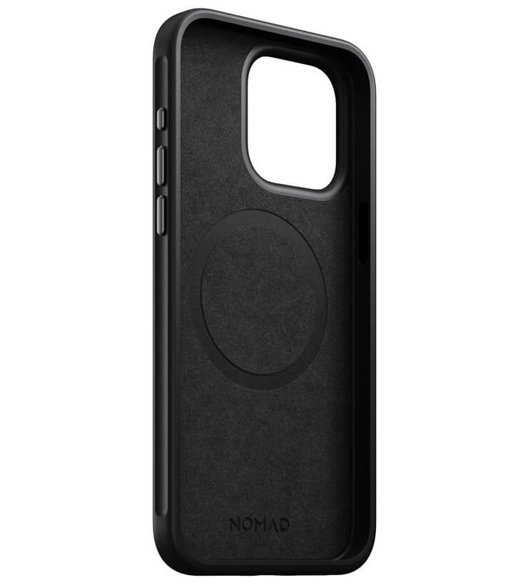Magsafe Калъф от Естествена Кожа за iPhone 15 Pro Max, Nomad Modern Leather Case, Черен (6)