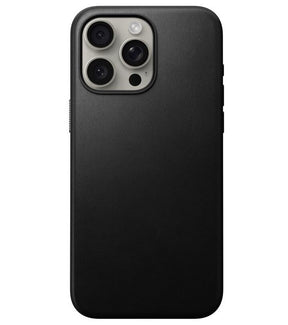 Magsafe Калъф от Естествена Кожа за iPhone 15 Pro Max, Nomad Modern Leather Case, Черен