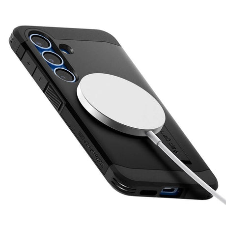 Magsafe Противоударен Калъф за Samsung S25 Plus, Spigen Tough Armor Case, Черен (8)