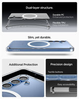 Magsafe Противоударен Калъф за Samsung S25, Spigen Ultra Hybrid Case, Бял (9)