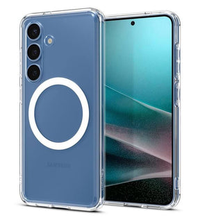 Magsafe Противоударен Калъф за Samsung S25, Spigen Ultra Hybrid Case, Бял