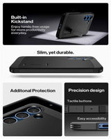 Magsafe Противоударен Калъф за Samsung S25, Spigen Tough Armor Case, Черен (11)