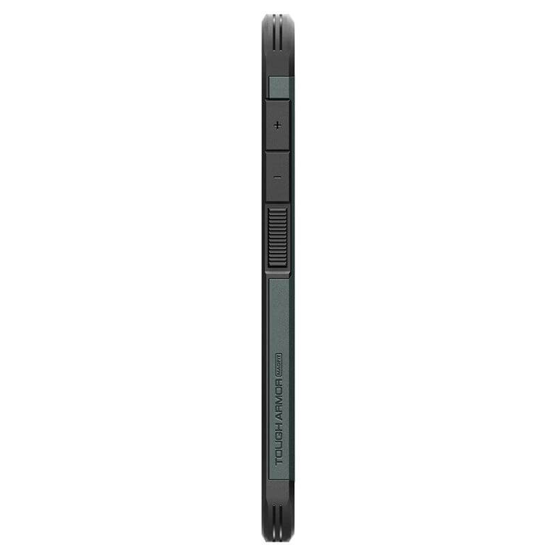 Magsafe Противоударен Калъф за Samsung S25, Spigen Tough Armor Case, Зелен (4)