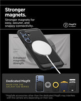 Magsafe Противоударен Калъф за Samsung S25, Spigen Rugged Armor Magsafe Case, Черен (10)