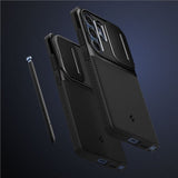 Калъф с Камерен Предпазител за Samsung S25 Ultra, Spigen Optik Armor Case, Черен (8)