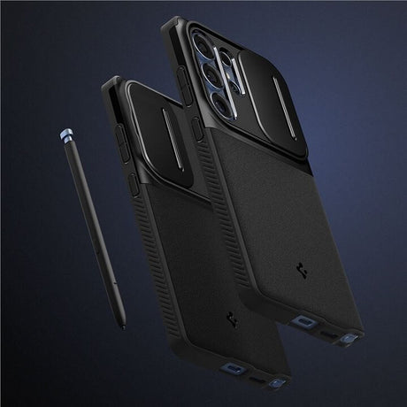 Калъф с Камерен Предпазител за Samsung S25 Ultra, Spigen Optik Armor Case, Черен (8)