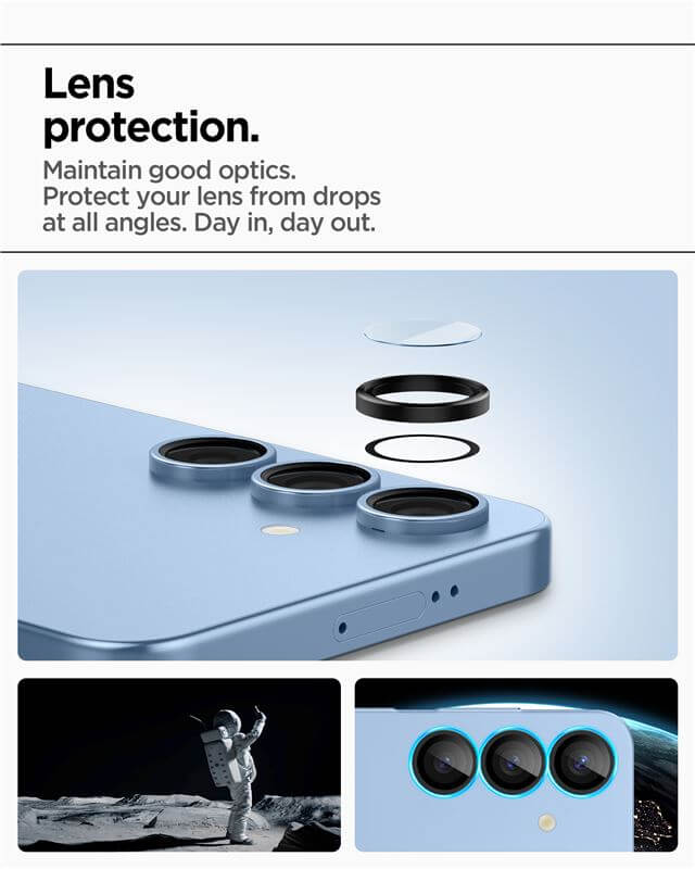 Протектор за Камерата на Samsung S25, Spigen EZ Fit Optik Pro Glass tR 2бр., Черен (7)