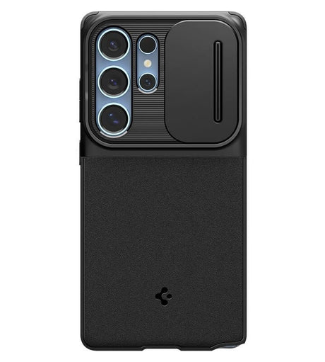 Калъф с Камерен Предпазител за Samsung S25 Ultra, Spigen Optik Armor Case, Черен
