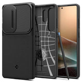 Калъф с Камерен Предпазител за Samsung S25 Ultra, Spigen Optik Armor Case, Черен (3)