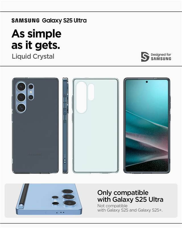 Силиконов Калъф за Samsung S25 Ultra, Spigen Liquid Space Crystal Case, Черен (8)
