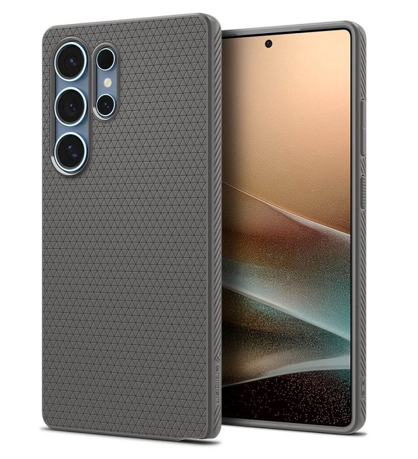 Противоударен Силиконов Калъф за Samsung S25 Ultra, Spigen Liquid Air Case, Сив