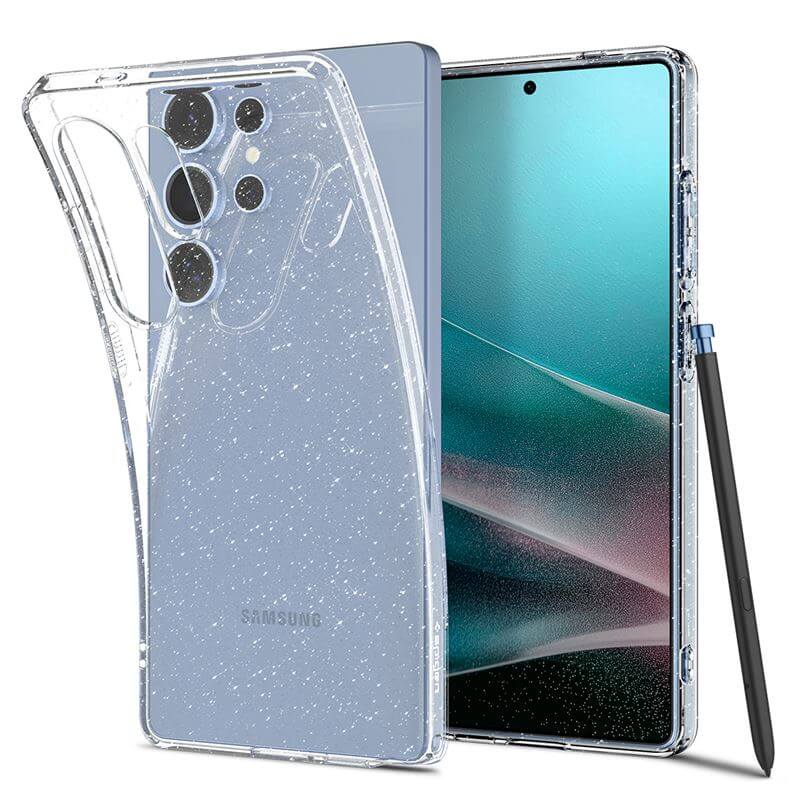 Блестящ Калъф за Samsung S25 Ultra, Spigen Liquid Crystal Glitter Quartz Case, Прозрачен (3)