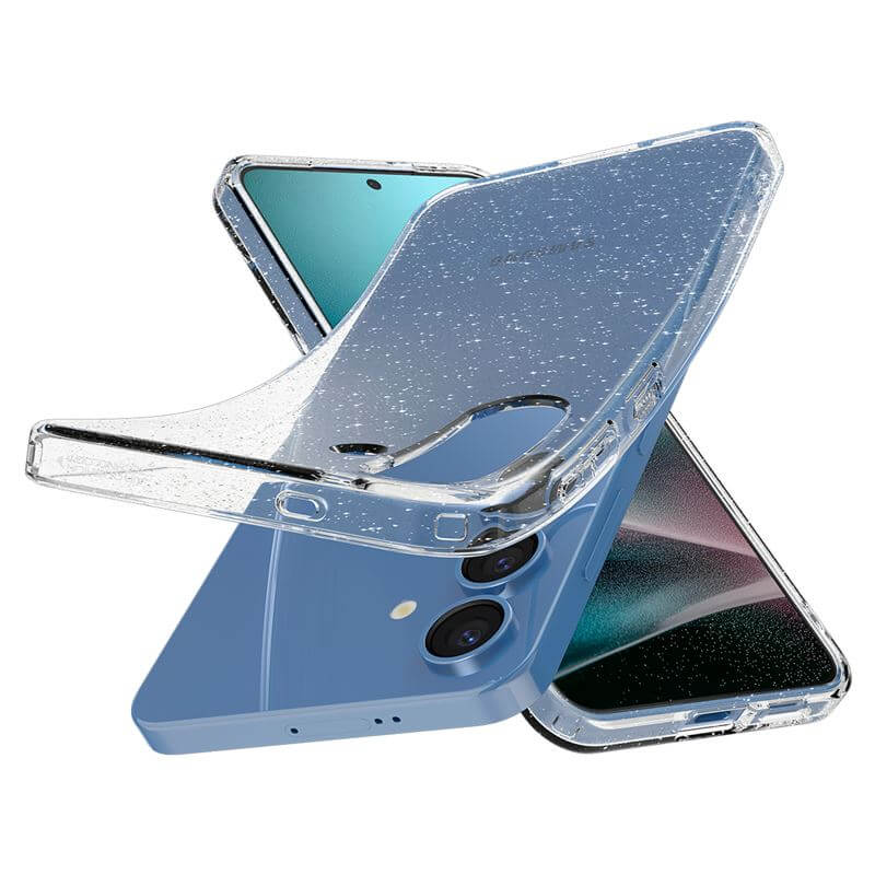 Блестящ Калъф за Samsung S25 Plus, Spigen Liquid Crystal Glitter Quartz Case, Прозрачен (6)