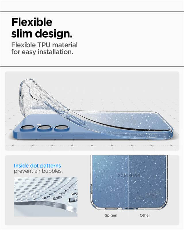 Блестящ Калъф за Samsung S25, Spigen Liquid Crystal Glitter Quartz Case, Прозрачен (7)