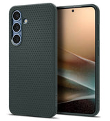 Противоударен Силиконов Калъф за Samsung S25, Spigen Liquid Air Case, Зелен