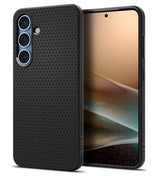 Противоударен Силиконов Калъф за Samsung S25, Spigen Liquid Air Case, Черен