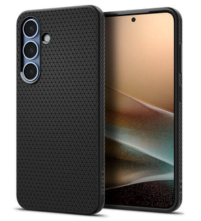 Противоударен Силиконов Калъф за Samsung S25, Spigen Liquid Air Case, Черен