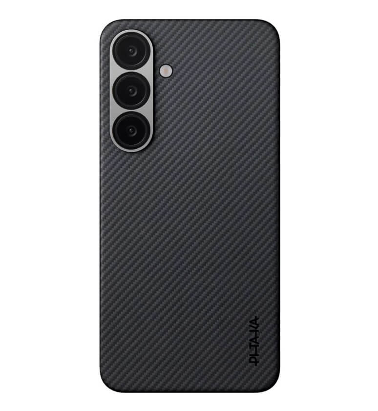 Magsafe Калъф за Samsung S25, Pitaka Edge Case Black-Grey Twill, Черен