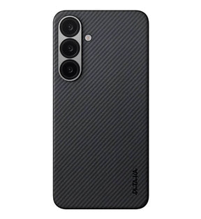 Magsafe Калъф за Samsung S25, Pitaka Edge Case Black-Grey Twill, Черен