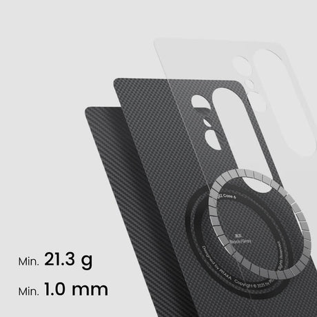 Magsafe Калъф за Samsung S25 Plus, Pitaka Edge Case Black-Grey Twill, Черен (2)