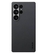 Magsafe Калъф за Samsung S25 Ultra, Pitaka Edge Case Black-Grey Twill, Черен (2)