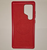 Magsafe Кожен Калъф за Samsung S25 Ultra, GKK Leather Case, Червен (2)