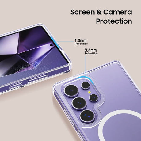 Magsafe Калъф за Samsung S25 Ultra, Tech-Protect Clear Mag Cover Case, Прозрачен (4)
