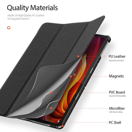Калъф с Pen Поставка за Lenovo Tab K11 Plus 11.5", Dux Ducis Domo Case, Черен (4)