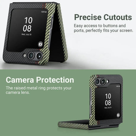 Magsafe Калъф за Samsung Z Flip 5, Pitaka MagEZ 3 Overture Case, Черен (8)