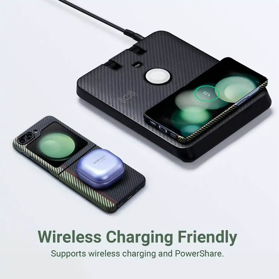 Magsafe Калъф за Samsung Z Flip 5, Pitaka MagEZ 3 Overture Case, Черен (7)