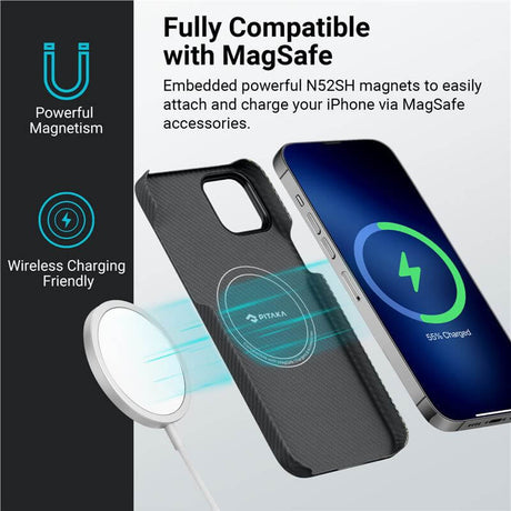 Magsafe Калъф за iPhone 15 Pro, Pitaka MagEZ 4 Overture Case, Черен (7)