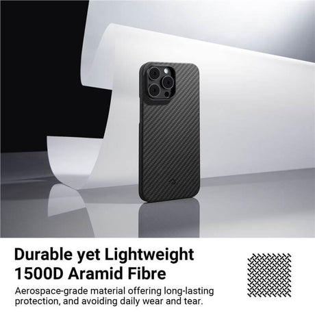 Magsafe Тънък Калъф за iPhone 14 Pro Max, Pitaka MagEZ 3 Black-Gray Case, Черен (8)