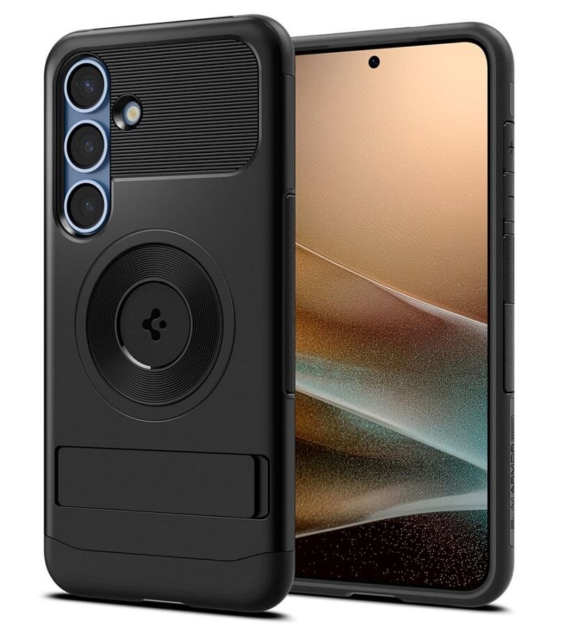 Magsafe Калъф за Samsung S25 Plus, Spigen Slim Armor Mag Case, Черен