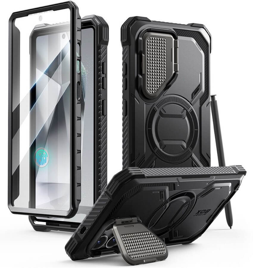 Magsafe Противоударен Калъф за Samsung S25 Ultra, Supcase Iblsn Mag ArmorBox, Черен