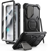 Magsafe Противоударен Калъф за Samsung S25 Ultra, Supcase Iblsn Mag ArmorBox, Черен